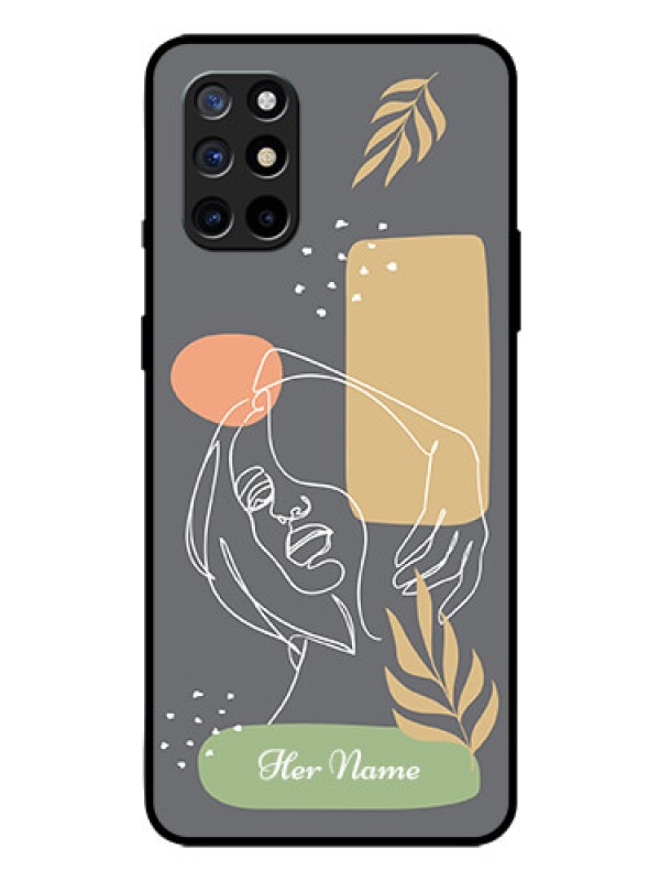 Custom OnePlus 8T Custom Glass Phone Case - Gazing Woman line art Design