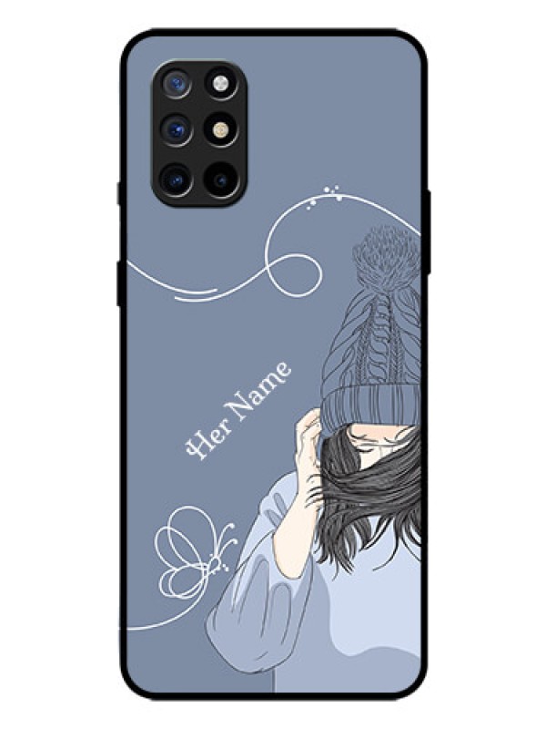 Custom OnePlus 8T Custom Glass Mobile Case - Girl in winter outfit Design