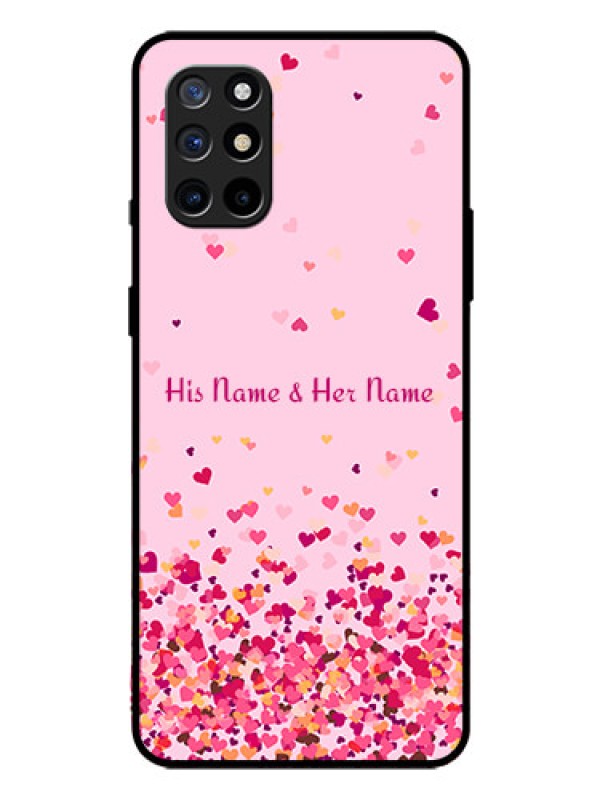 Custom OnePlus 8T Photo Printing on Glass Case - Floating Hearts Design
