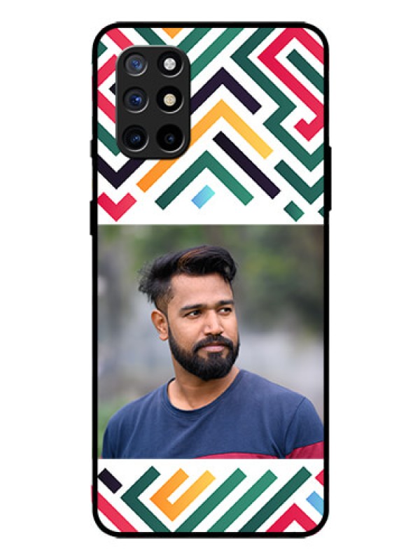 Custom OnePlus 8T Personalized Glass Phone Case - Colorful Maze Pattern Design