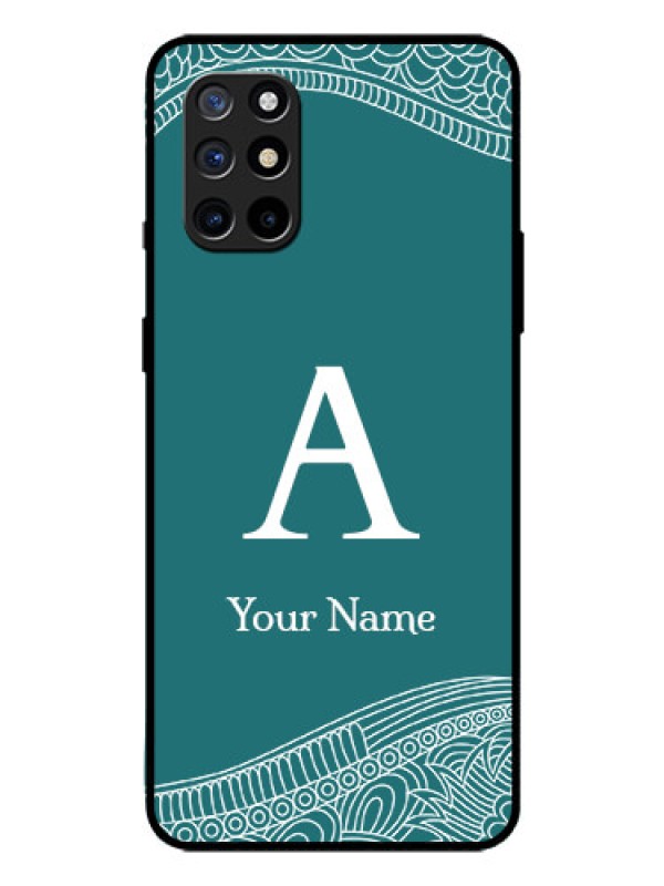 Custom OnePlus 8T Personalized Glass Phone Case - line art pattern with custom name Design