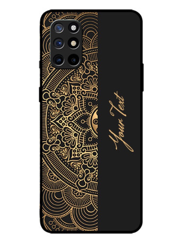 Custom OnePlus 8T Photo Printing on Glass Case - Mandala art with custom text Design