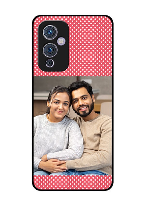 Oneplus 9 5G Custom Glass Phone Case - White Dotted Design