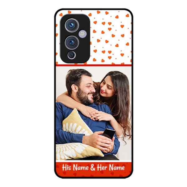 Oneplus 9 5G Custom Glass Phone Case - Orange Love Symbol Design Oneplus 9 5G Custom Glass Phone Case - Orange Love Symbol Design