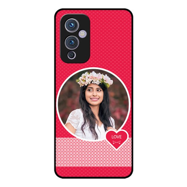 Oneplus 9 5G Personalised Glass Phone Case - Pink Pattern Design