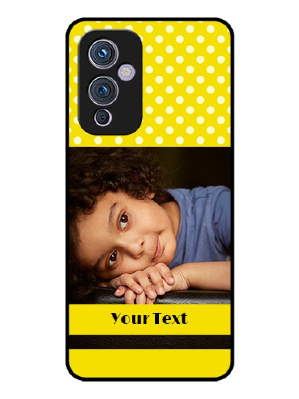 Custom Oneplus 9 5G Custom Glass Phone Case - Bright Yellow Case Design
