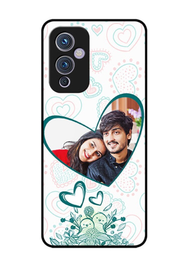 Oneplus 9 5G Photo Printing on Glass Case - Premium Couple Design