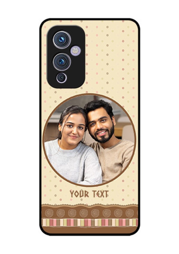 Oneplus 9 5G Custom Glass Mobile Case - Brown Dotted Mobile Case Design