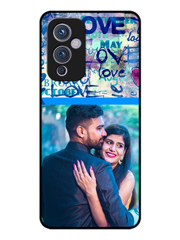 Custom Oneplus 9 5G Custom Glass Mobile Case - Colorful Love Design