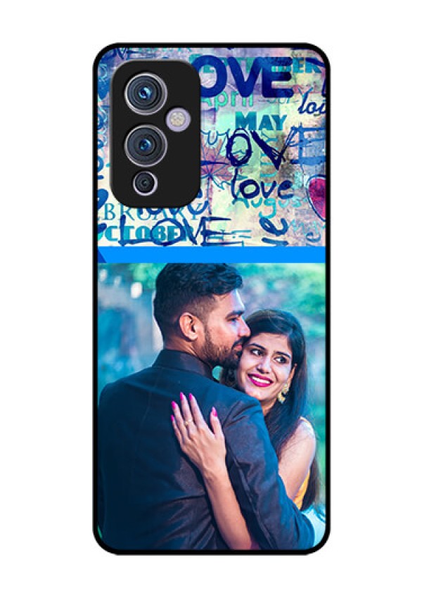 Oneplus 9 5G Custom Glass Mobile Case - Colorful Love Design