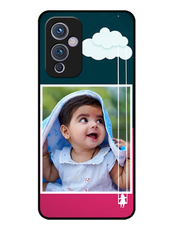 Custom Oneplus 9 5G Custom Glass Phone Case - Cute Girl with Cloud Design