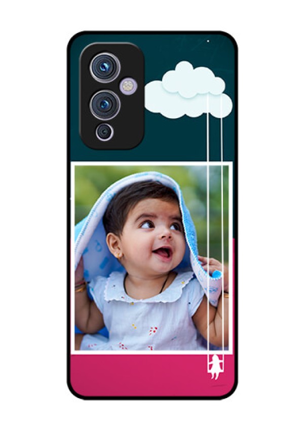 Oneplus 9 5G Custom Glass Phone Case - Cute Girl with Cloud Design