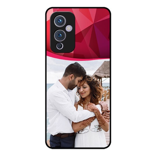 Oneplus 9 5G Custom Glass Mobile Case - Red Abstract Design