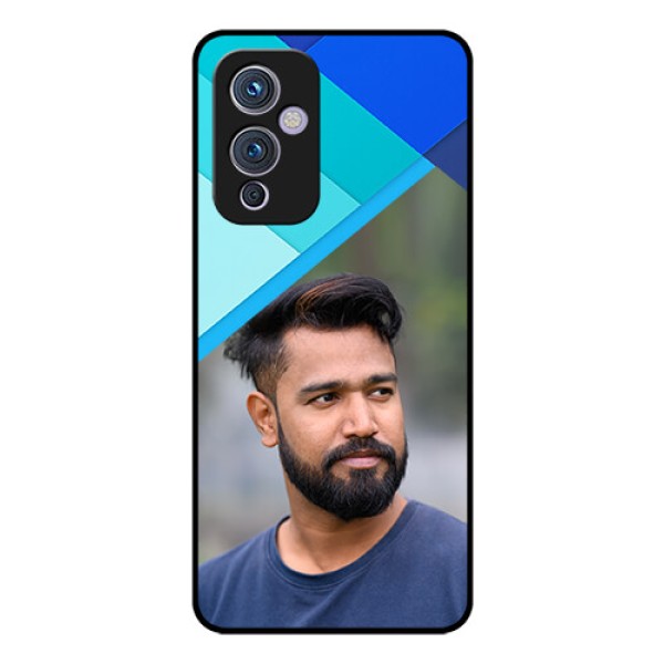 Oneplus 9 5G Custom Glass Phone Case - Blue Pattern Design