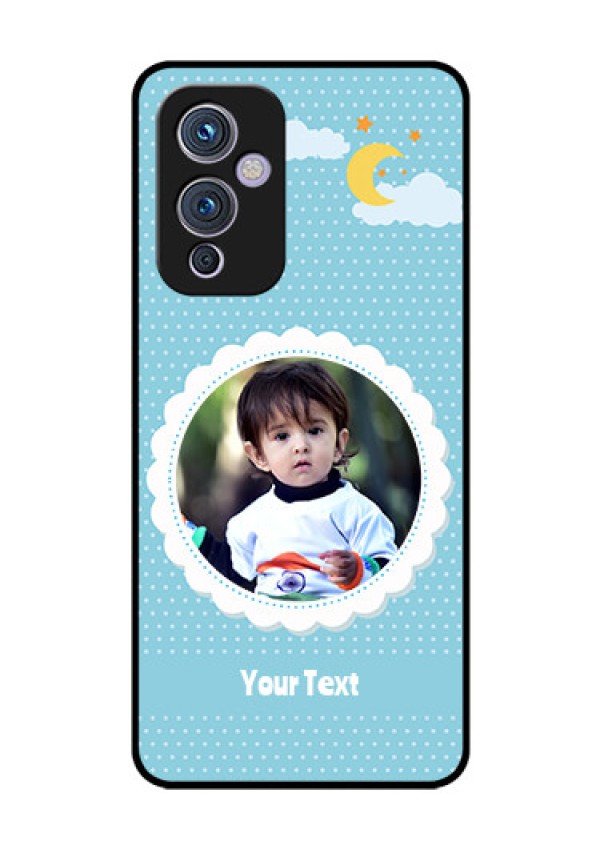 Oneplus 9 5G Personalised Glass Phone Case - Violet Pattern Design