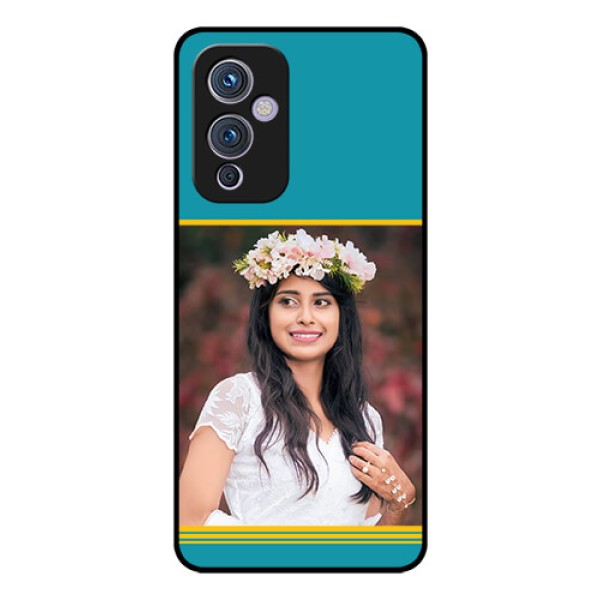 Oneplus 9 5G Custom Glass Phone Case - Yellow & Blue Design 