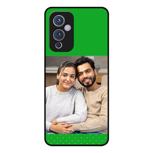 Oneplus 9 5G Personalized Glass Phone Case - Green Pattern Design