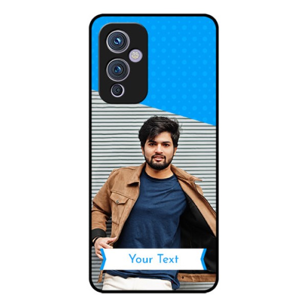 Oneplus 9 5G Photo Printing on Glass Case - Simple Blue Color Design