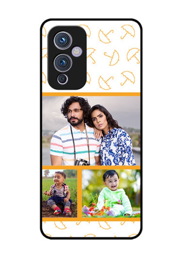 Oneplus 9 5G Custom Glass Mobile Case - Yellow Pattern Design