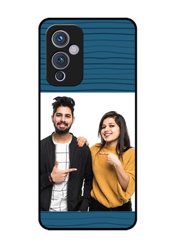 Oneplus 9 5G Custom Glass Phone Case - Blue Pattern Cover Design