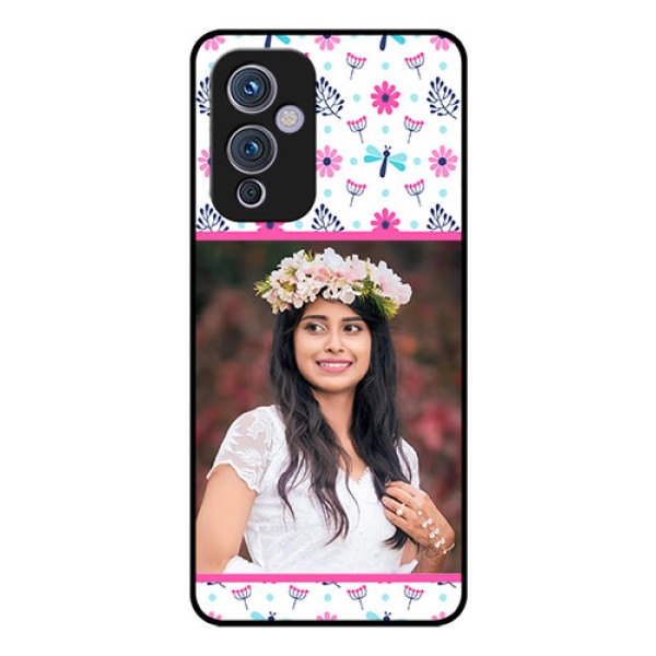 Oneplus 9 5G Photo Printing on Glass Case - Colorful Flower Design Oneplus 9 5G Photo Printing on Glass Case - Colorful Flower Design