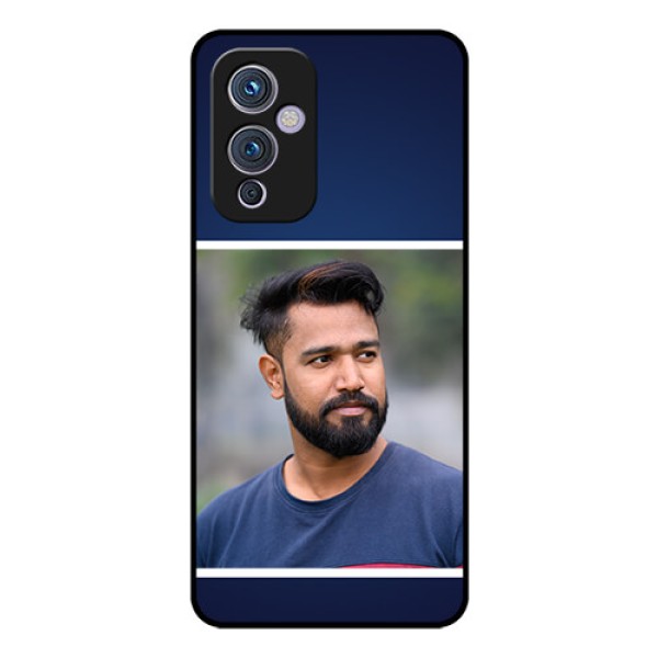 Oneplus 9 5G Personalized Glass Phone Case - Simple Royal Blue Design Oneplus 9 5G Personalized Glass Phone Case - Simple Royal Blue Design