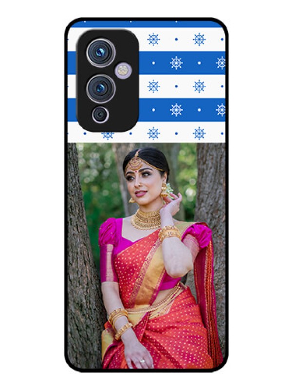 Custom Oneplus 9 5G Photo Printing on Glass Case - Snow Pattern Design
