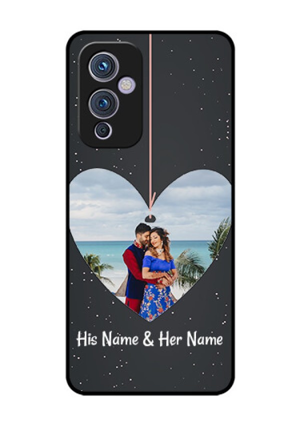 Oneplus 9 5G Custom Glass Phone Case - Hanging Heart Design