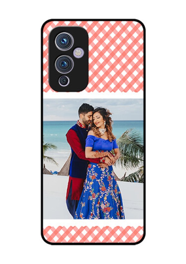 Oneplus 9 5G Personalized Glass Phone Case - Pink Pattern Design