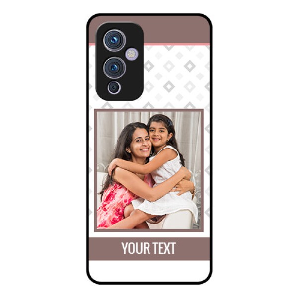Oneplus 9 5G Photo Printing on Glass Case - Simple Diamond Design