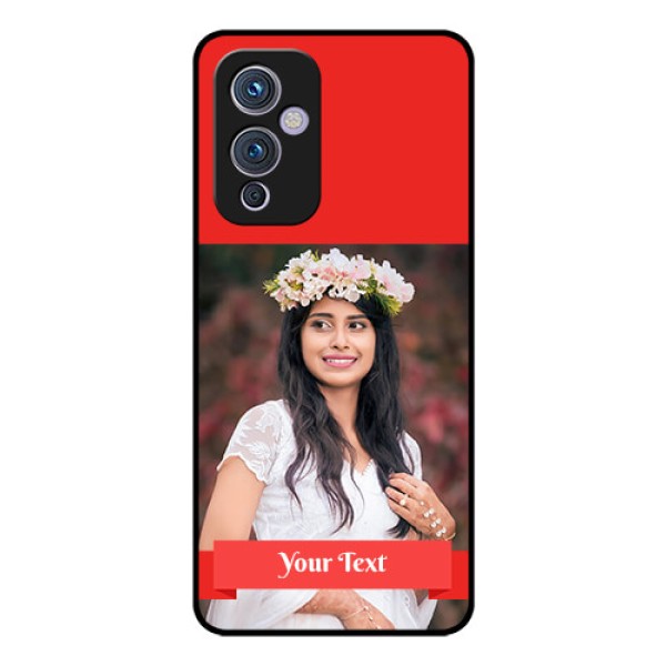 Oneplus 9 5G Custom Glass Phone Case - Simple Red Color Design