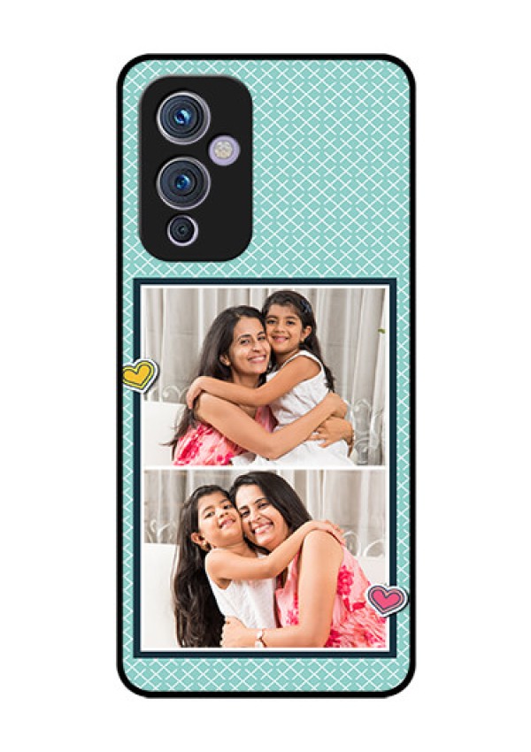 Oneplus 9 5G Custom Glass Phone Case - 2 Image Holder with Pattern Design