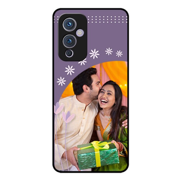 Oneplus 9 5G Custom Glass Mobile Case - Lavender flowers design 