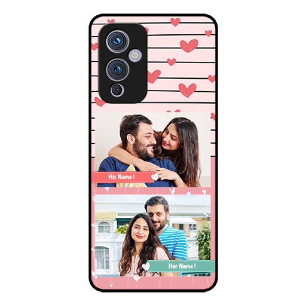 Oneplus 9 5G Custom Glass Mobile Case - Photo with Heart Design Oneplus 9 5G Custom Glass Mobile Case - Photo with Heart Design