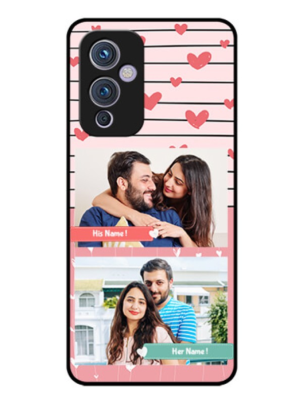 Custom Oneplus 9 5G Custom Glass Mobile Case - Photo with Heart Design