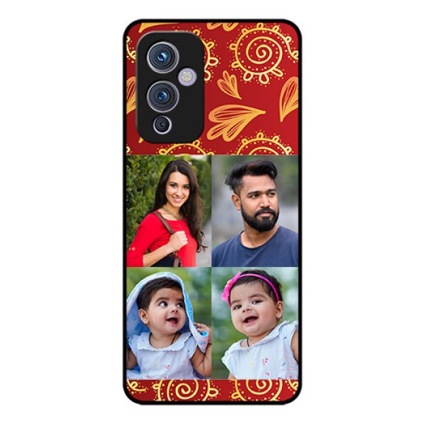 Oneplus 9 5G Photo Printing on Glass Case - 4 Image Traditional Design