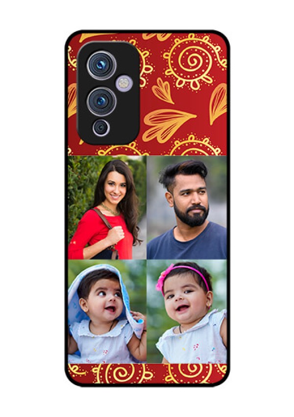 Oneplus 9 5G Photo Printing on Glass Case - 4 Image Traditional Design