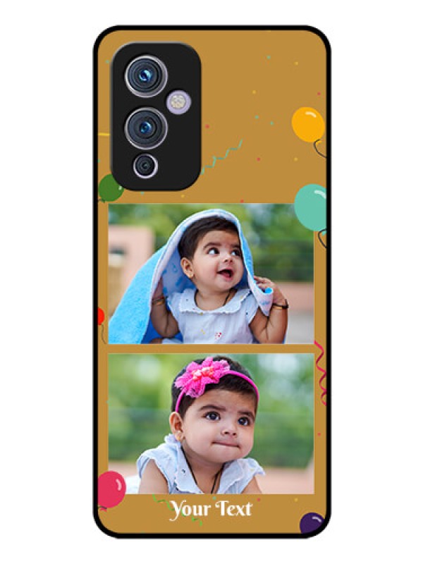 Custom Oneplus 9 5G Personalized Glass Phone Case - Image Holder with Birthday Celebrations Design