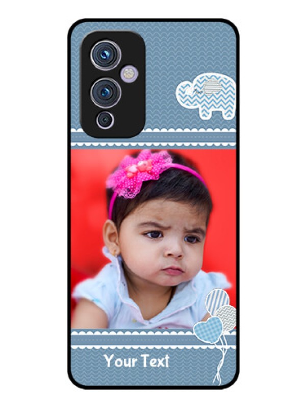 Custom Oneplus 9 5G Photo Printing on Glass Case - with Kids Pattern Design