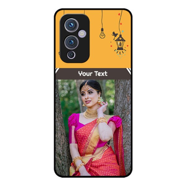 Oneplus 9 5G Custom Glass Mobile Case - with Family Picture and Icons Oneplus 9 5G Custom Glass Mobile Case - with Family Picture and Icons