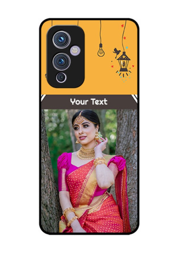 Oneplus 9 5G Custom Glass Mobile Case - with Family Picture and Icons 