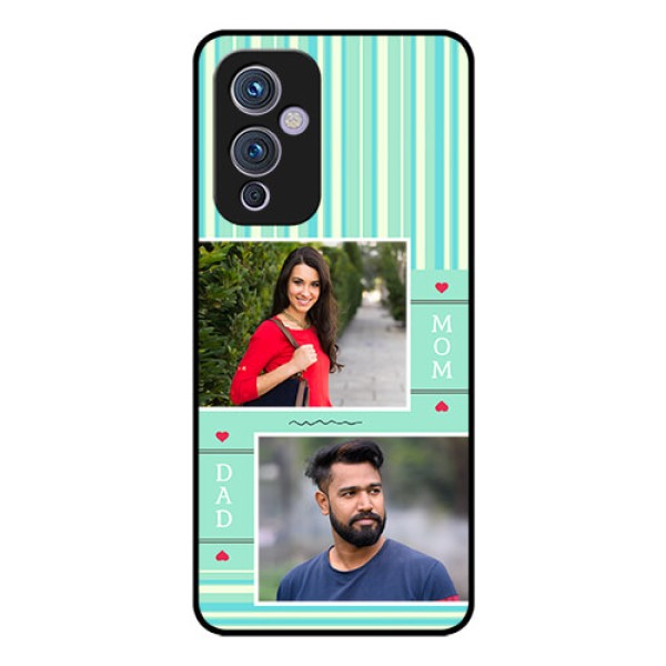 Oneplus 9 5G Custom Glass Phone Case - Mom & Dad Pic Design