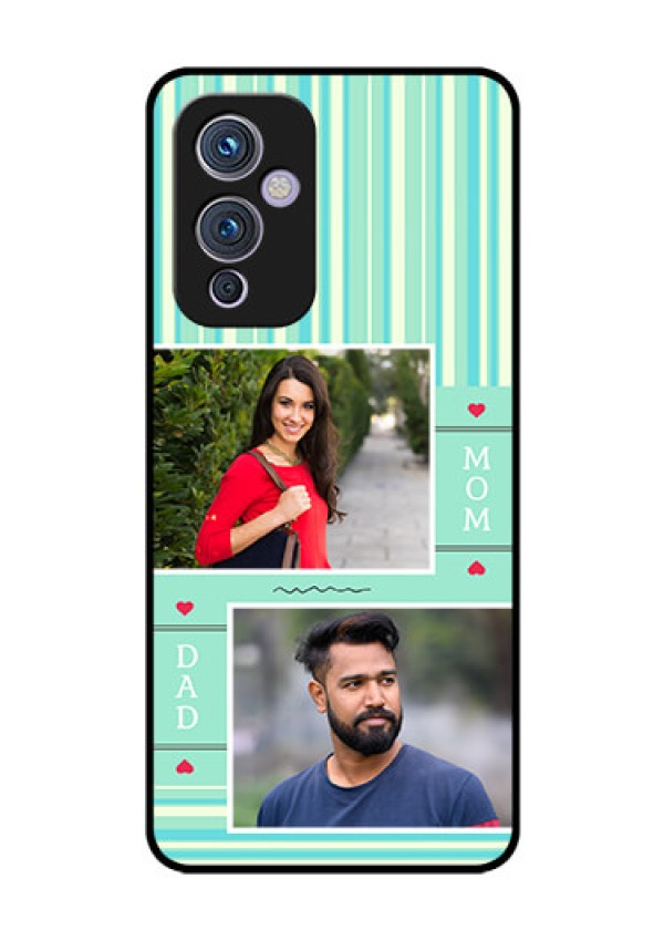 Oneplus 9 5G Custom Glass Phone Case - Mom & Dad Pic Design