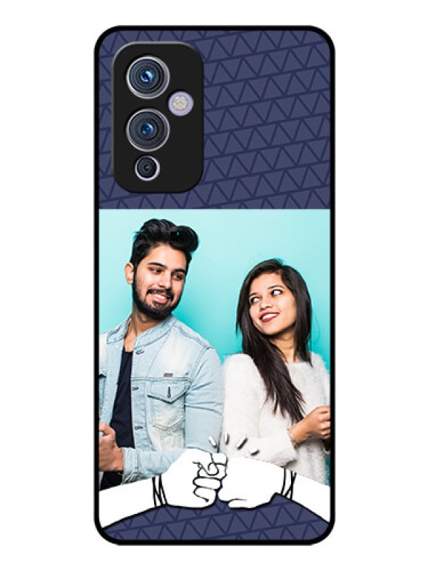 Custom Oneplus 9 5G Photo Printing on Glass Case - with Best Friends Design 