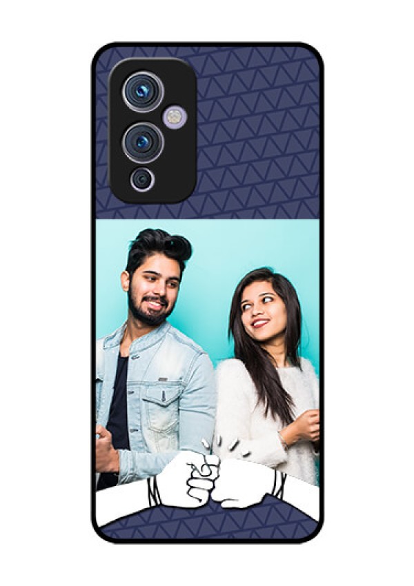 Oneplus 9 5G Photo Printing on Glass Case - with Best Friends Design 