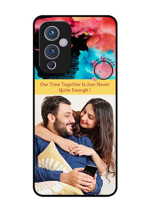 Oneplus 9 5G Custom Glass Mobile Case - Quote with Acrylic Painting Design