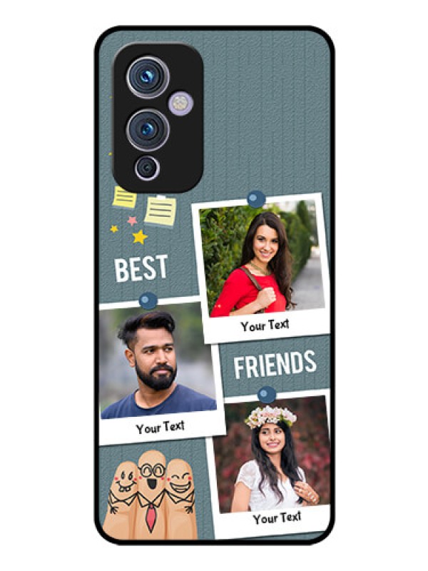Custom Oneplus 9 5G Personalized Glass Phone Case - Sticky Frames and Friendship Design