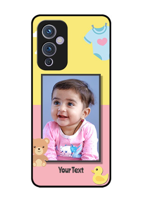 Oneplus 9 5G Photo Printing on Glass Case - Kids 2 Color Design