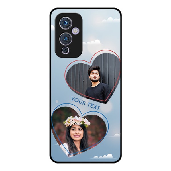 Oneplus 9 5G Custom Glass Mobile Case - Blue Color Couple Design Oneplus 9 5G Custom Glass Mobile Case - Blue Color Couple Design