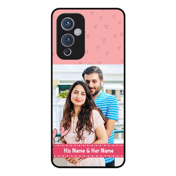 Oneplus 9 5G Personalized Glass Phone Case - Love Design Peach Color Oneplus 9 5G Personalized Glass Phone Case - Love Design Peach Color